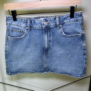 PacSun Stretch Light Blue Mid Rise Denim Skirt